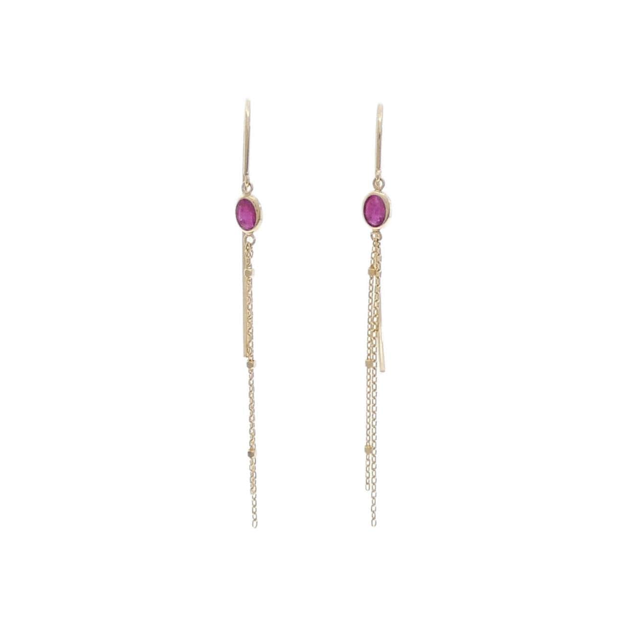 K10YG Ruby Earrings