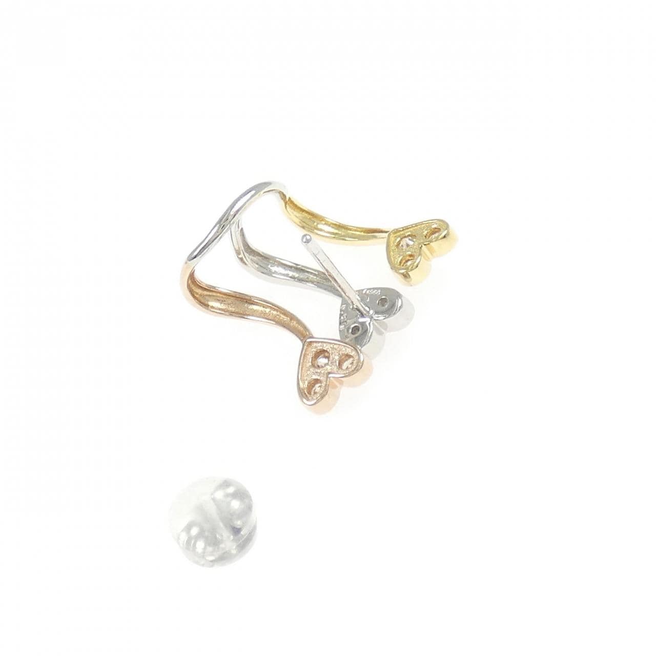 K18YG/PT950/K18PG/PT900 ダイヤモンド ピアス 0.25CT 片耳