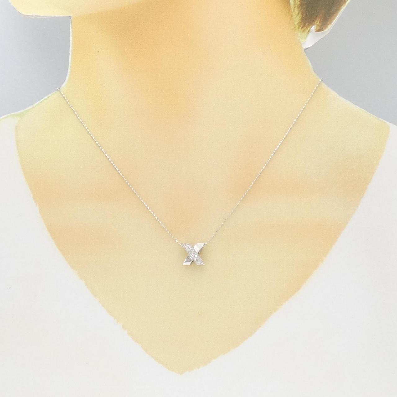 K18WG ダイヤモンド ネックレス 0.12CT