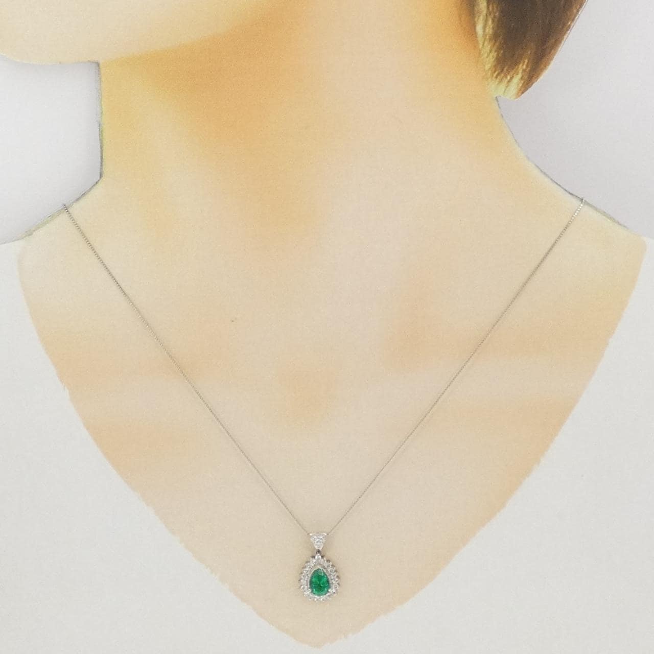 PT900/PT850 エメラルド ネックレス 0.88CT