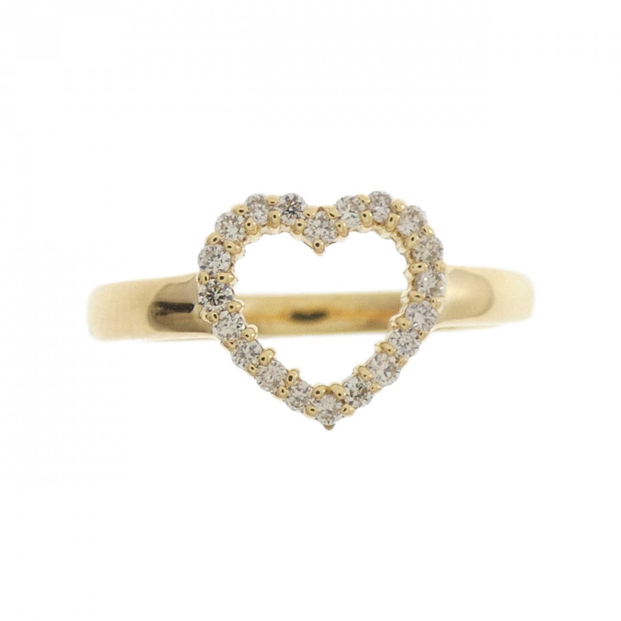 K18YG ハート ダイヤモンド リング 0.13CT
