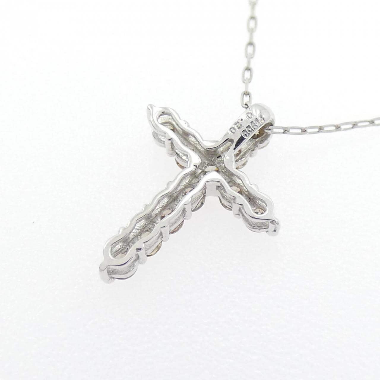 PT950/PT900 クロス ダイヤモンド ネックレス 0.20CT