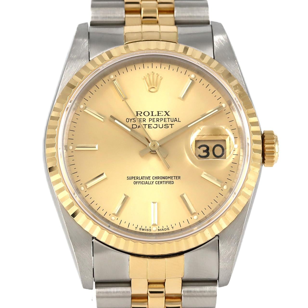 ロレックス デイトジャスト 16233 SSxYG 自動巻 R番