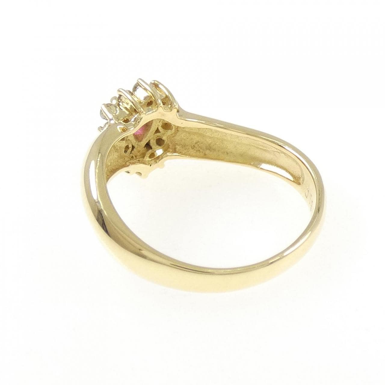 K18YG ルビー リング 0.18CT