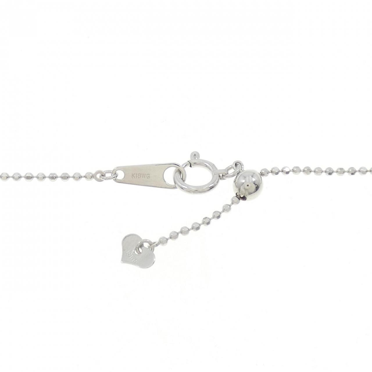 K18WG ハート ダイヤモンド ネックレス 0.24CT