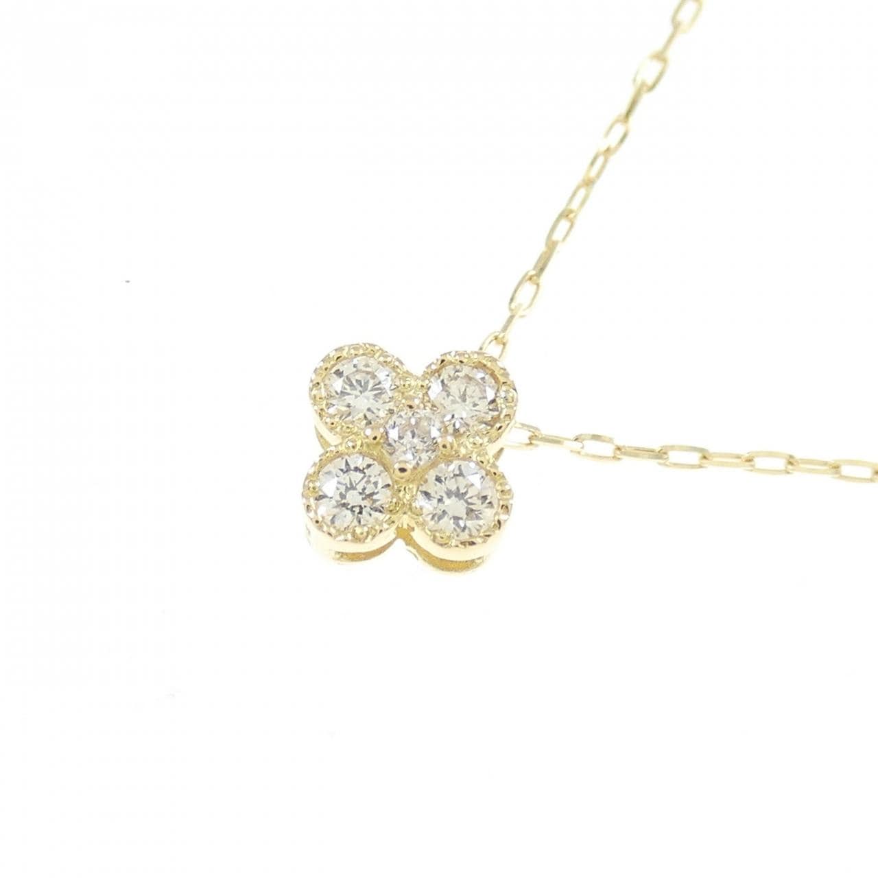 [BRAND NEW] K18YG Flower Diamond Necklace 0.10CT