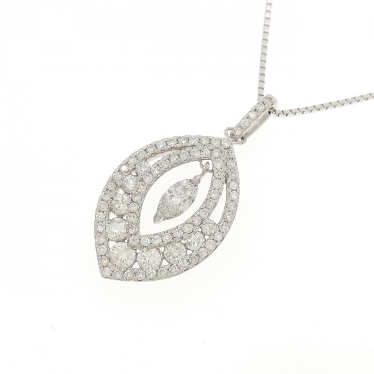 K18WG ダイヤモンド ネックレス 0.183CT