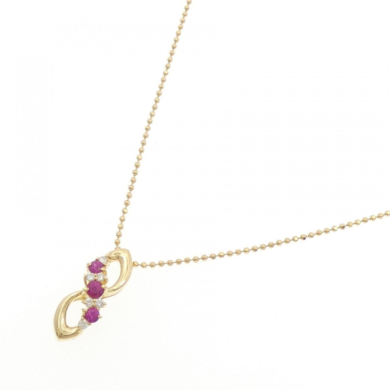 K18YG ルビー ネックレス 0.30CT