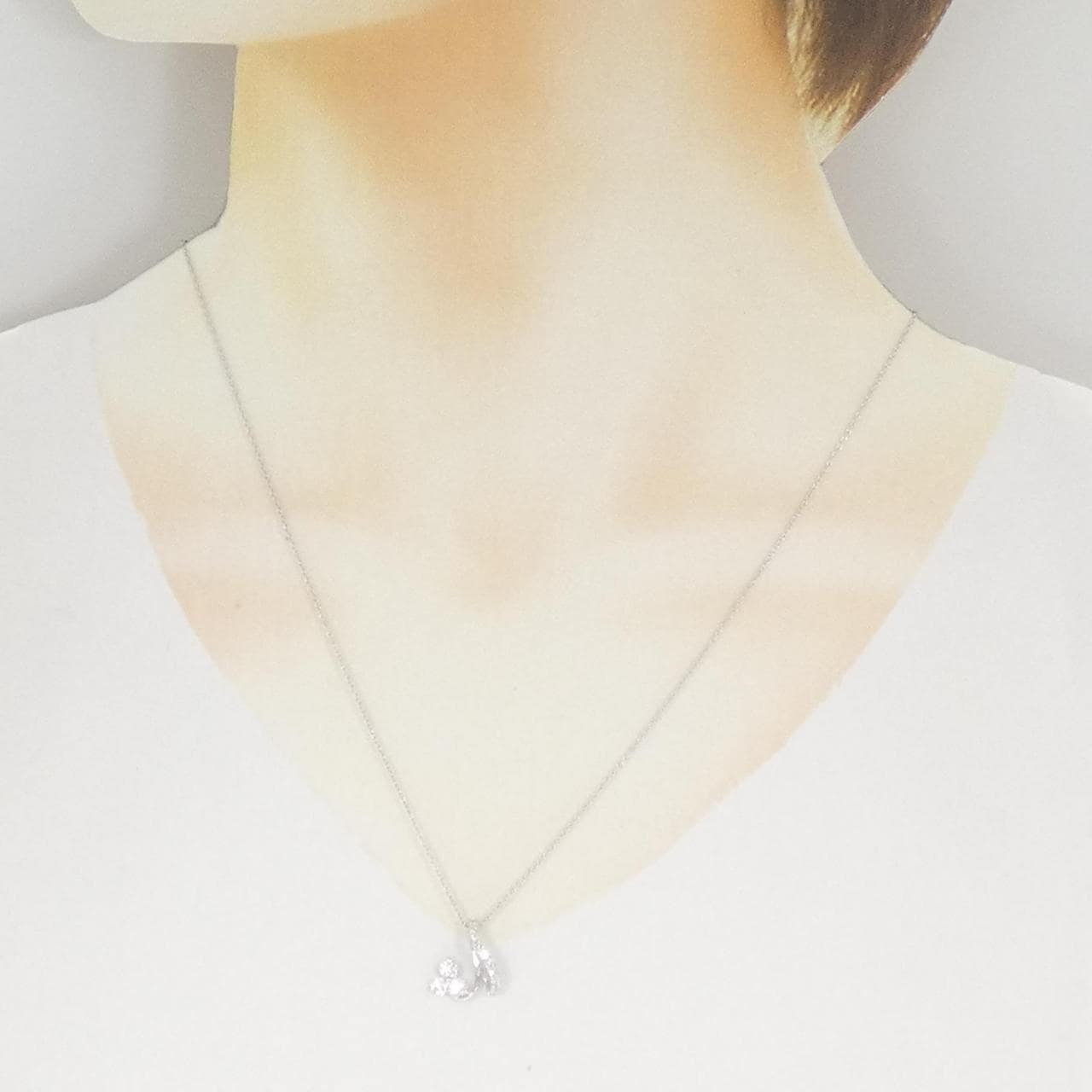 K18WG ダイヤモンド ネックレス 0.375CT