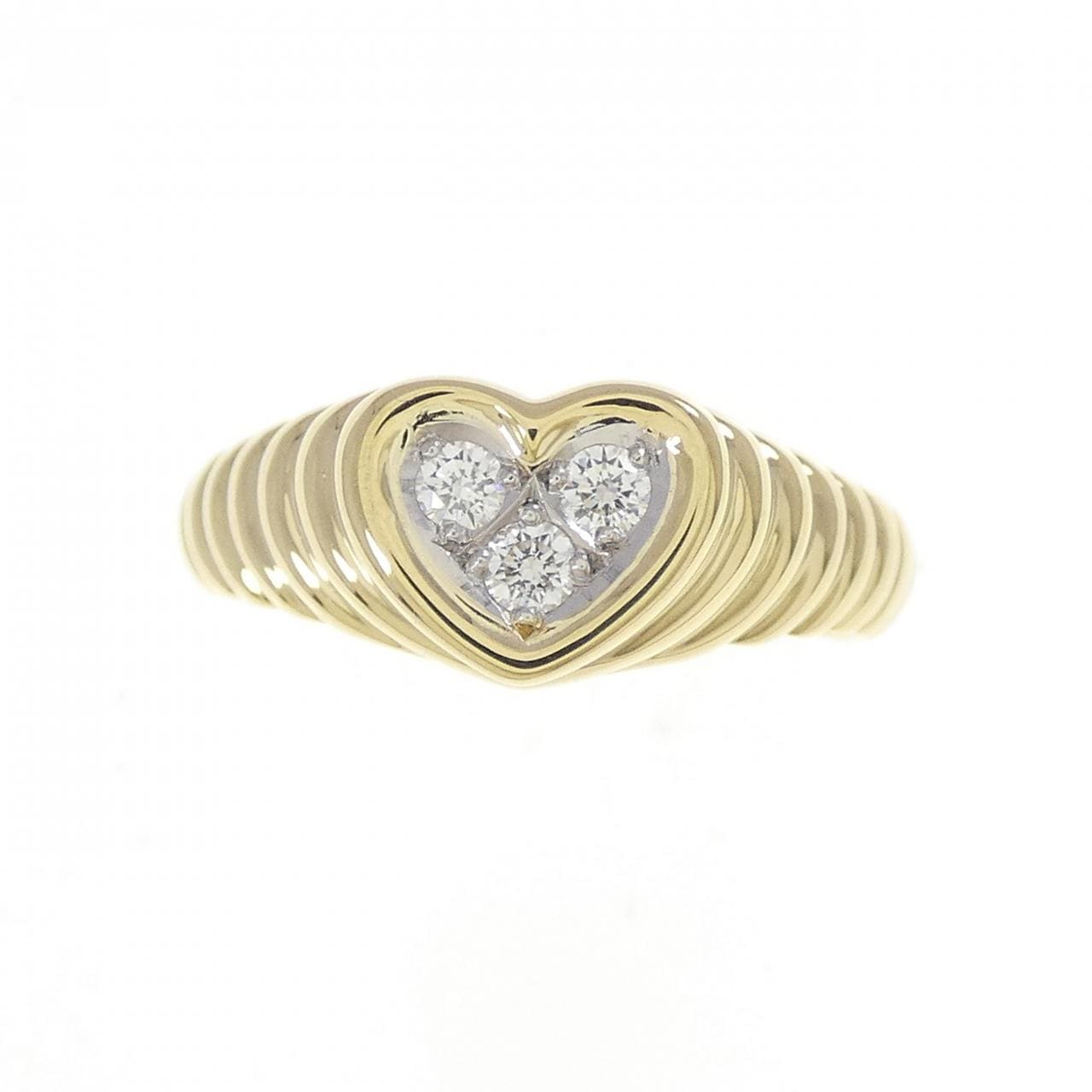 K18YG/PT900 心形钻石戒指 0.10CT