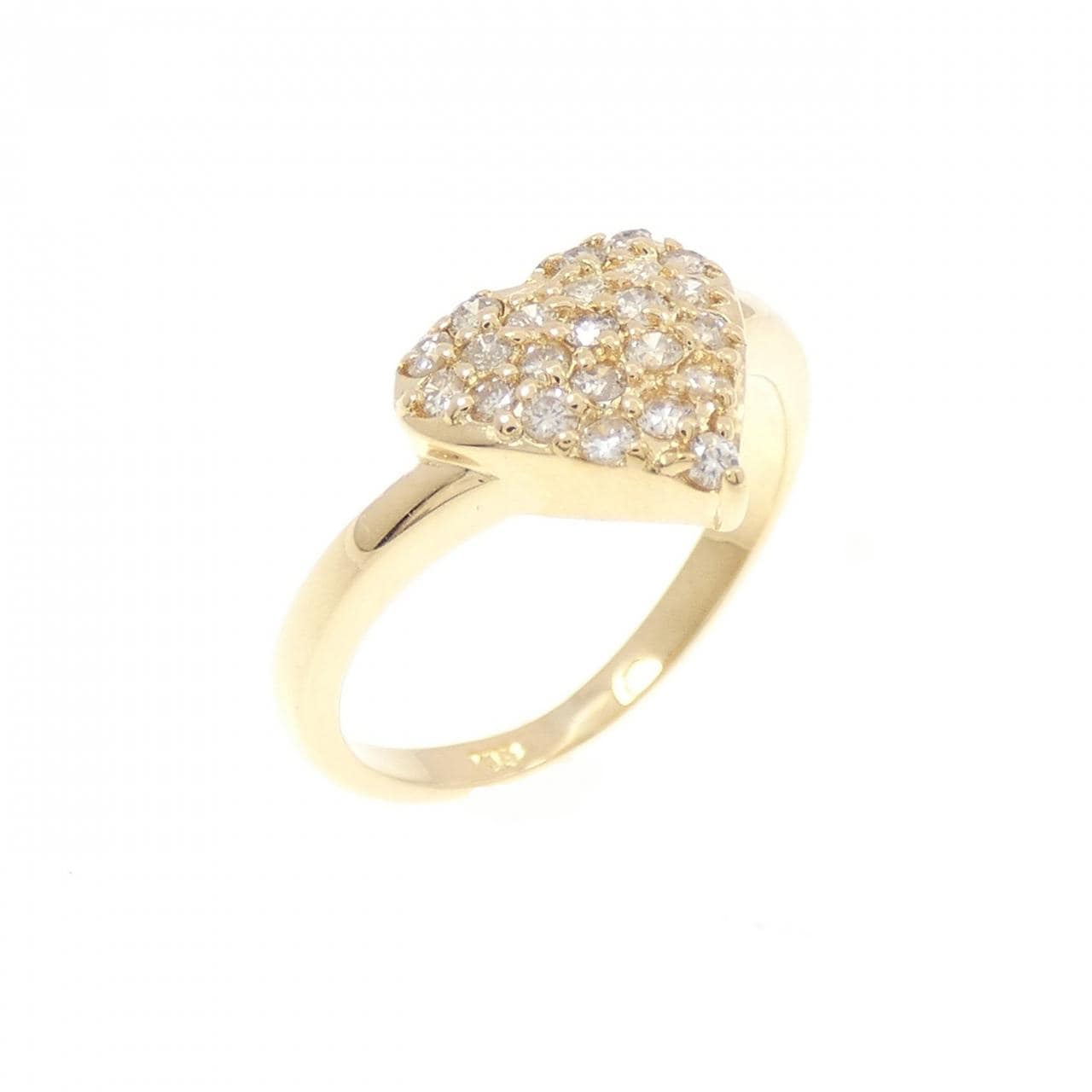 K18YG パヴェ ダイヤモンド ピンキー リング 0.21CT
