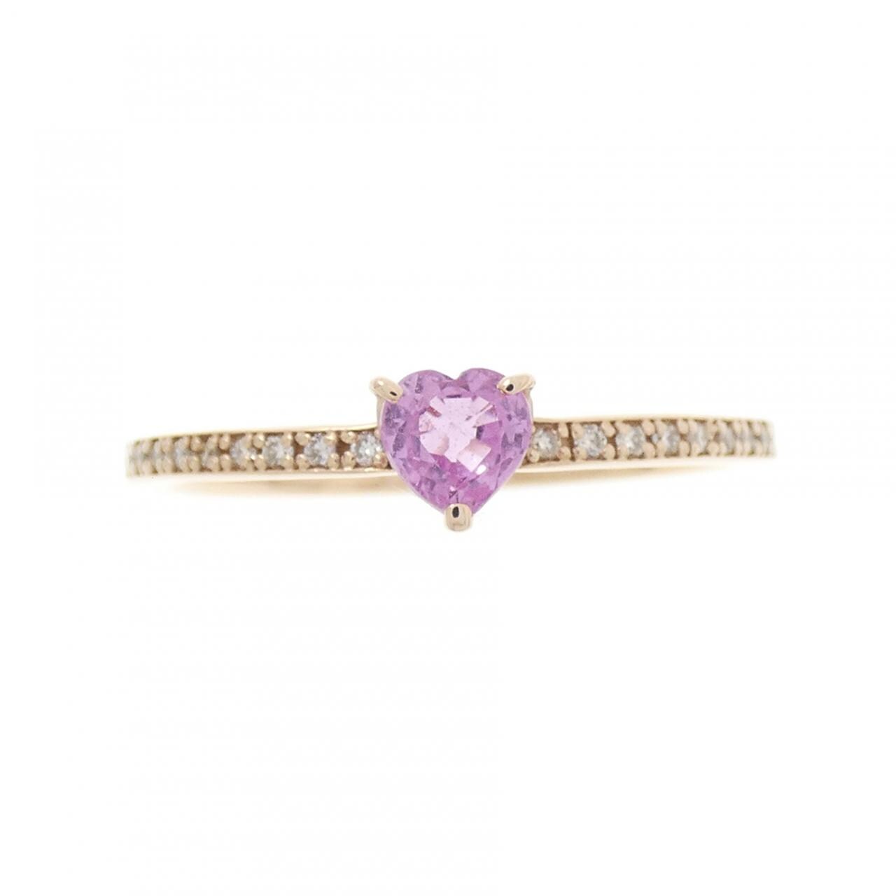 K18PG ハート サファイヤ リング 0.327CT
