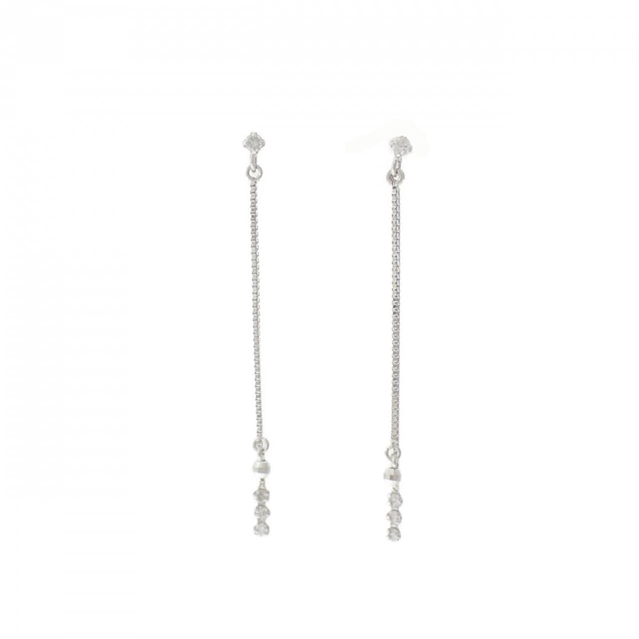 K14WG ダイヤモンド ピアス