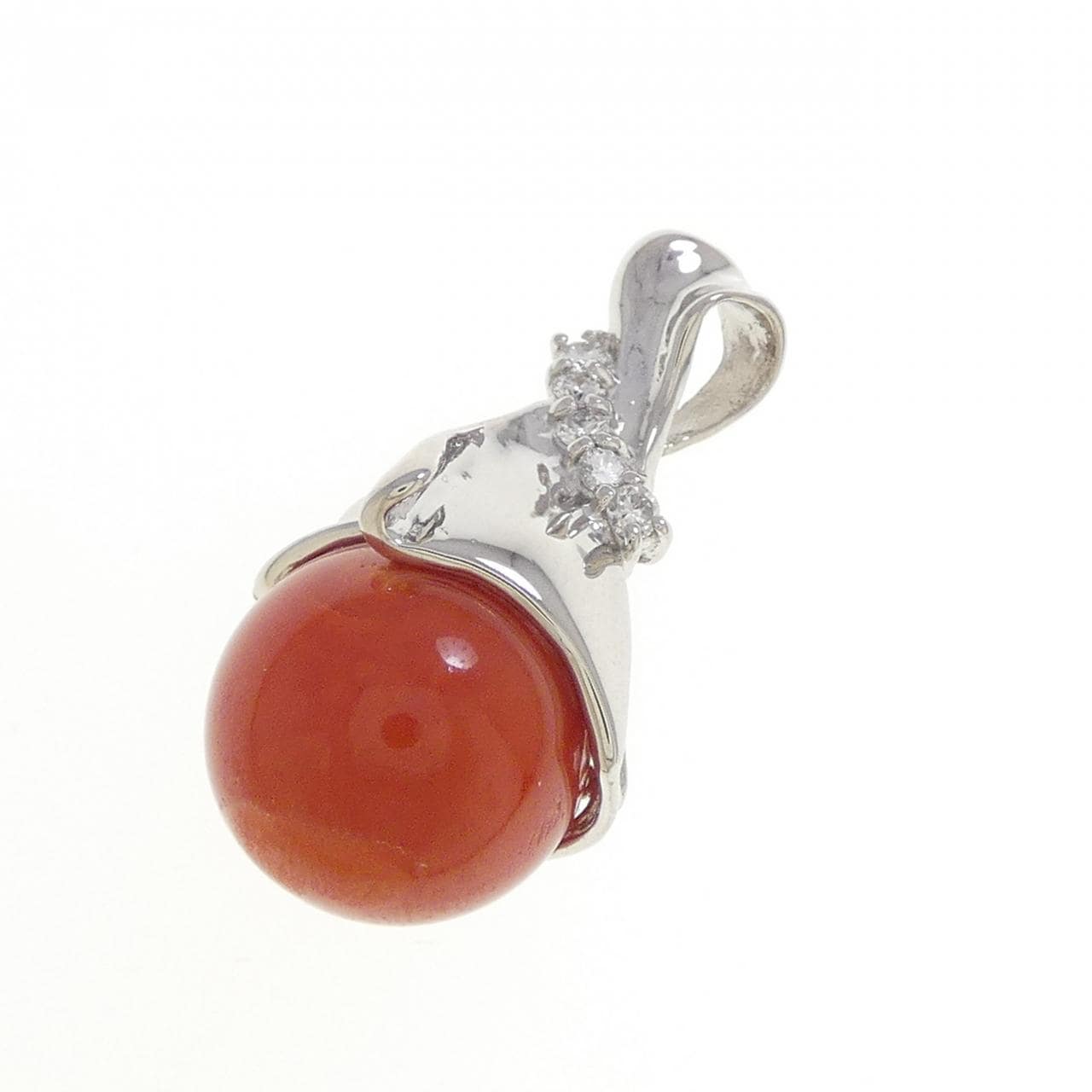 PT900 サンゴ ペンダント 11.4mm