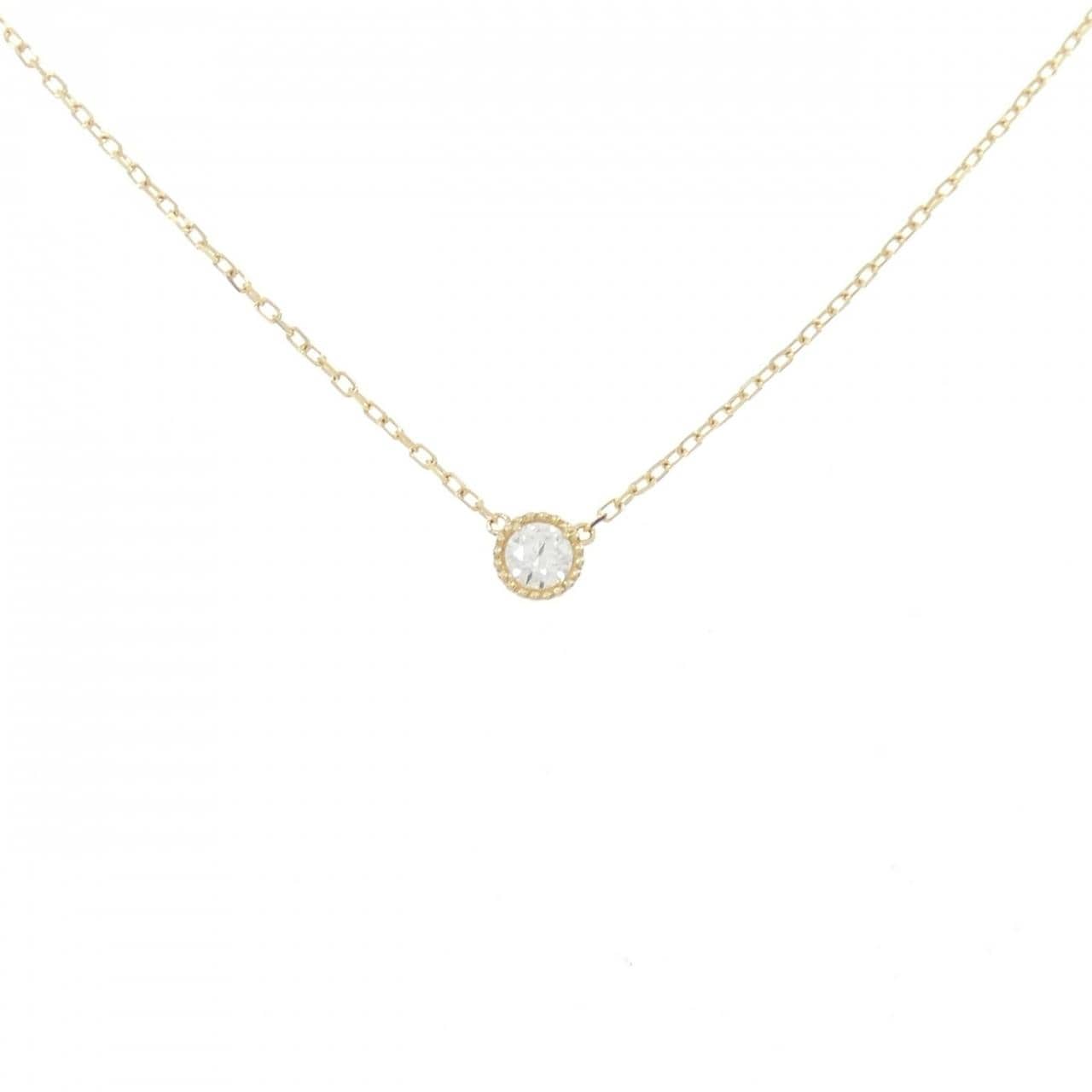 K18YG ソリティア ダイヤモンド ネックレス 0.10CT