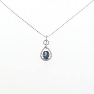 K18WG ブルートパーズ ネックレス 2.08CT