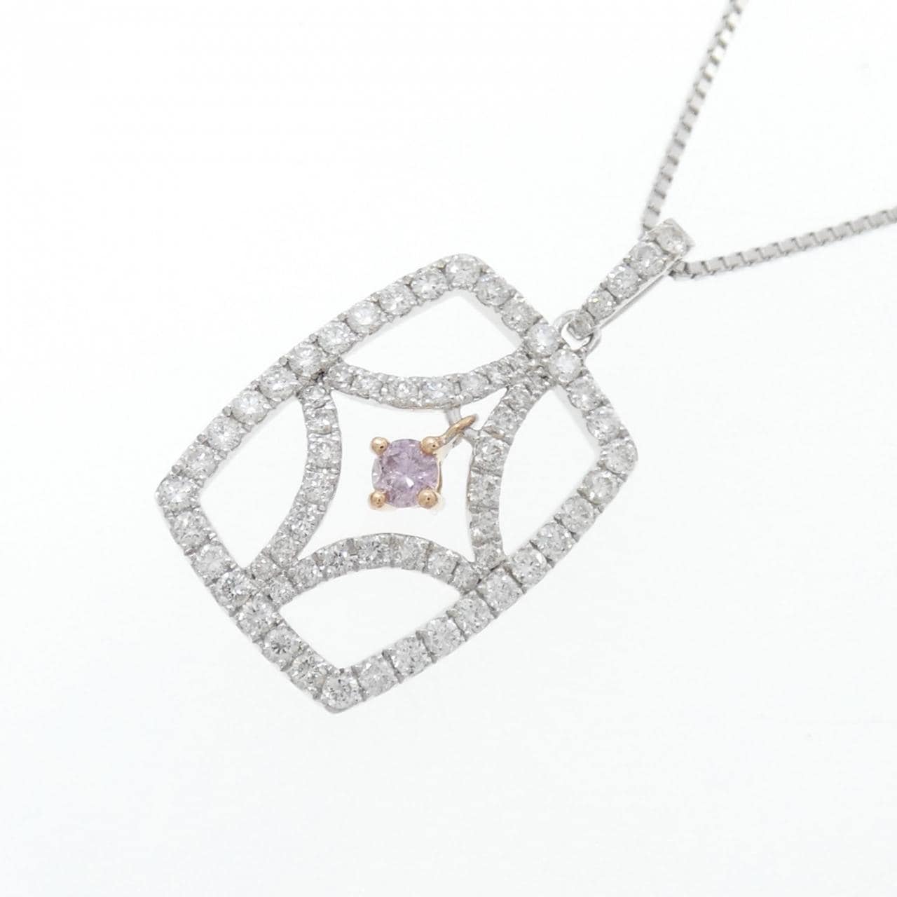 K18WG/K18PG ピンクダイヤモンド ネックレス 0.07CT