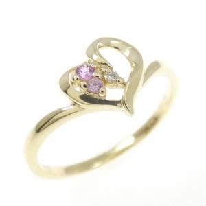 K10YG ハート サファイヤ リング 0.03CT