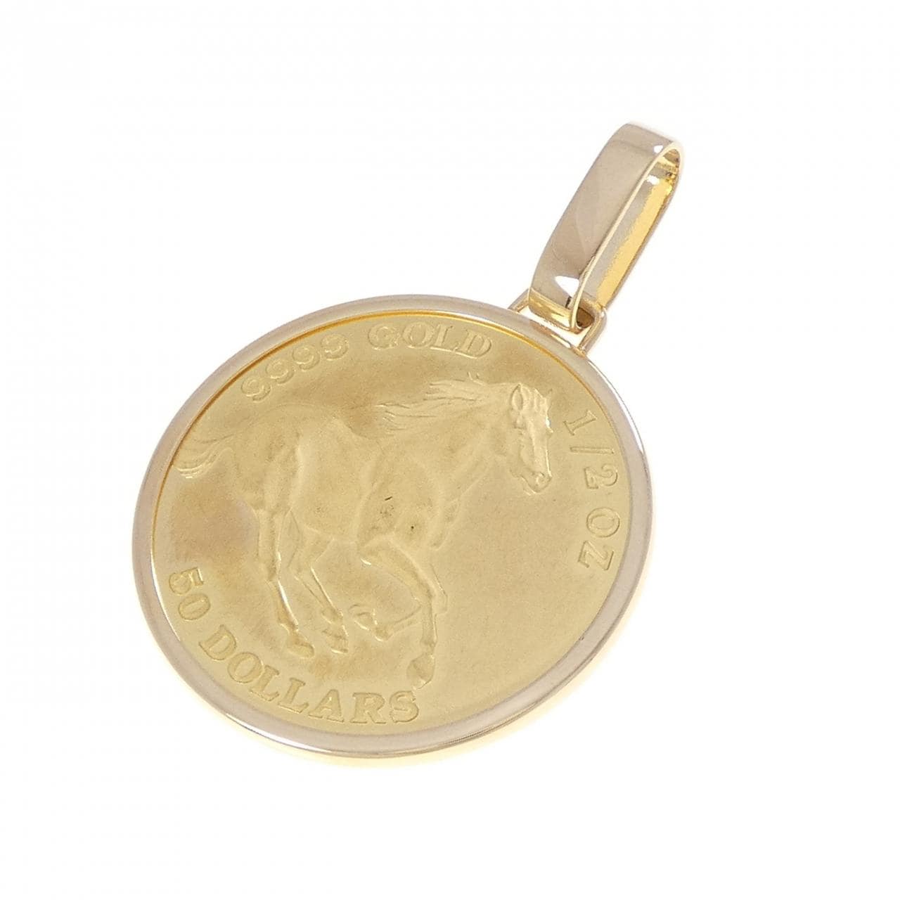 K18YG(枠) コイン ペンダント