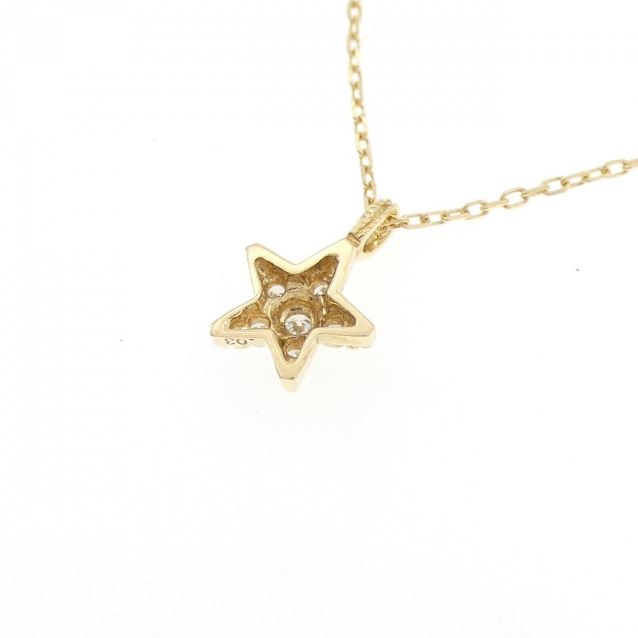 K18YG スター ダイヤモンド ネックレス 0.03CT
