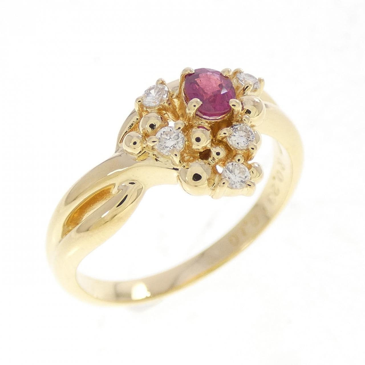 K18YG ルビー リング 0.23CT