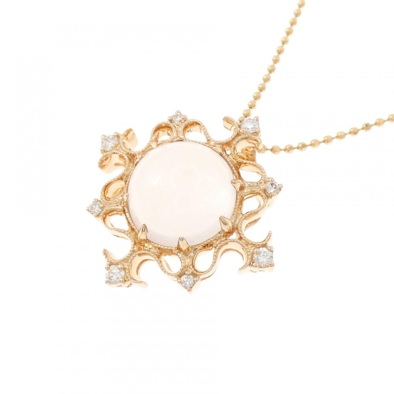 K18PG ローズクオーツ ネックレス 4.12CT