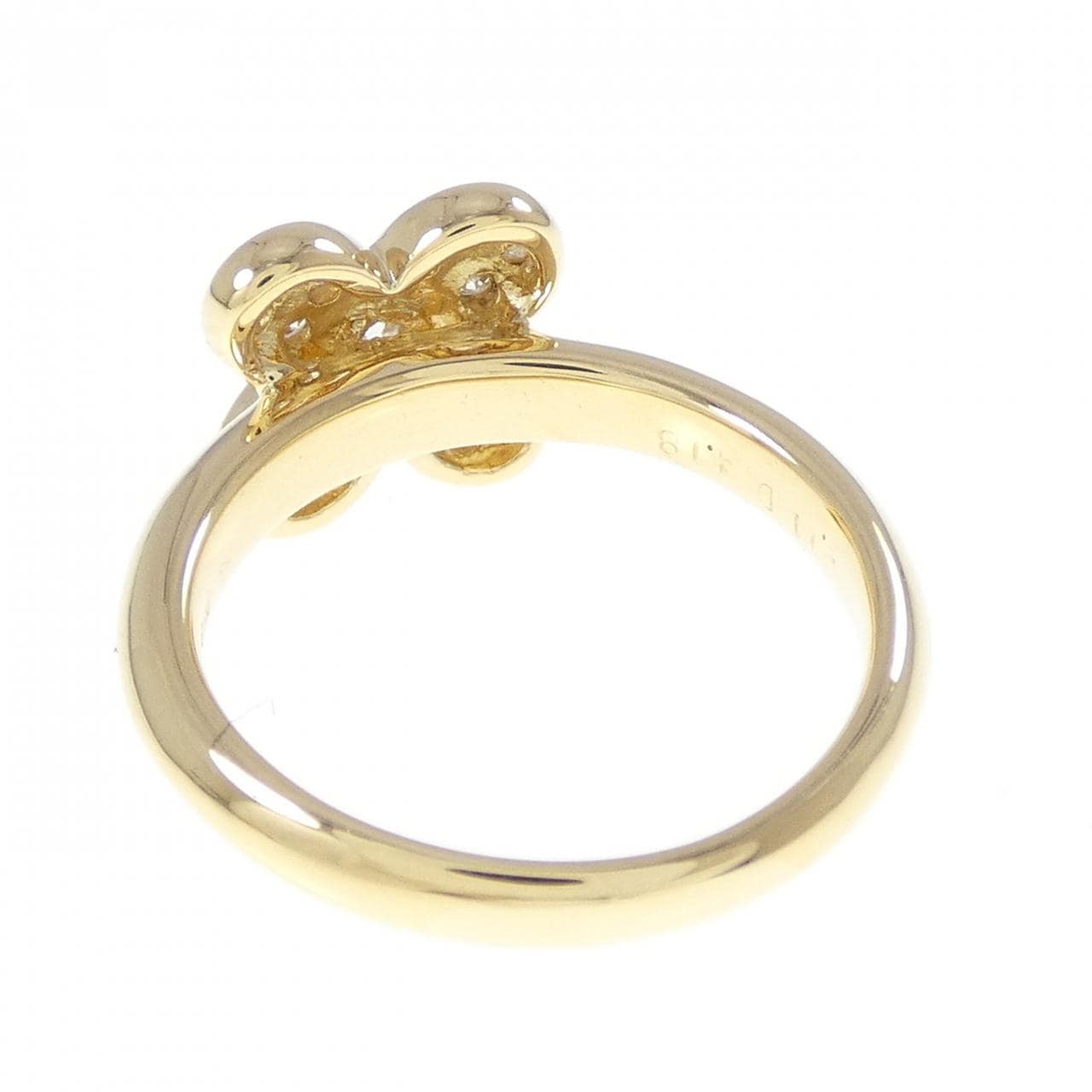 K18YG フラワー ダイヤモンド リング 0.11CT