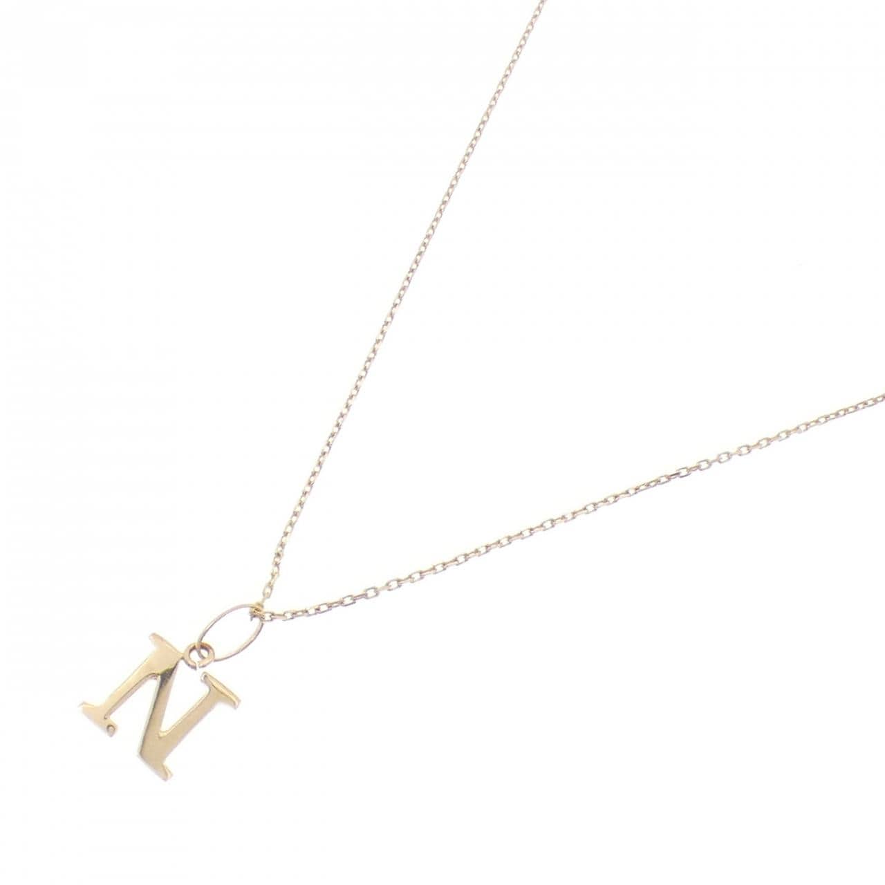 K18YG イニシャルN ネックレス