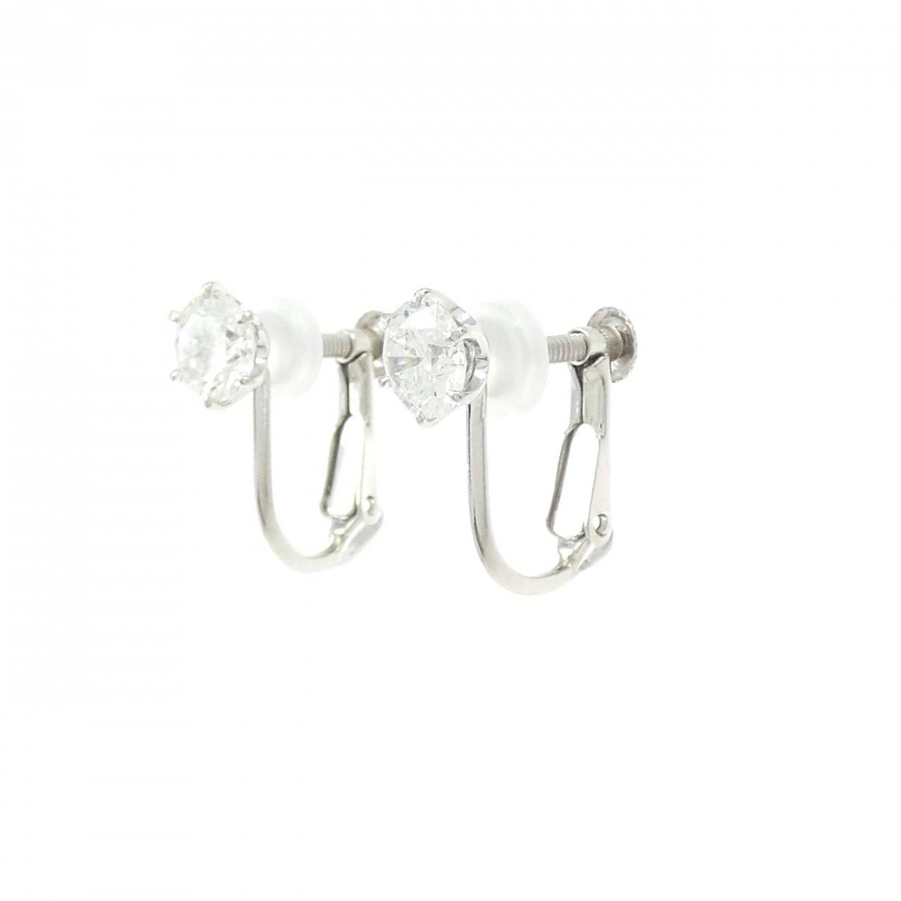 PT900 ダイヤモンド イヤリング 0.522CT 0.548CT F-G I1 VG