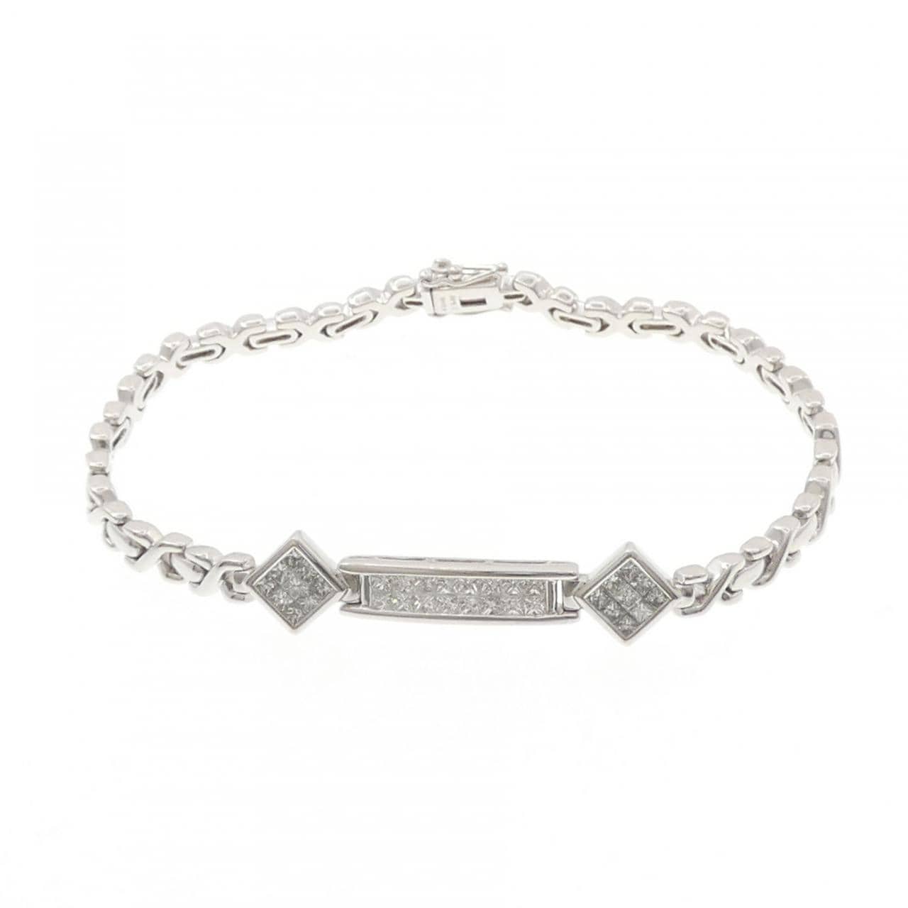 K18WG ダイヤモンド ブレスレット 1.00CT