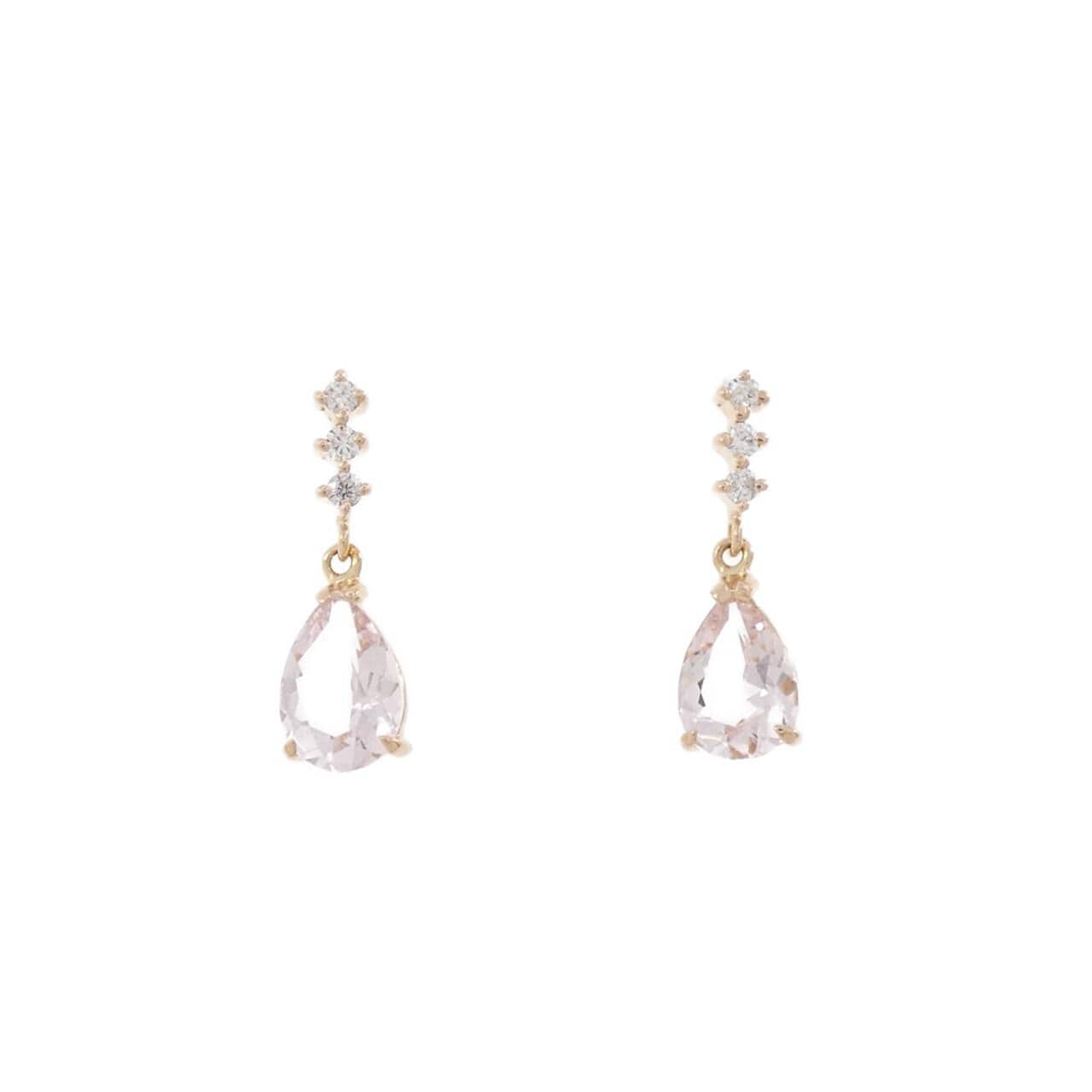 K18PG/K18YG モルガナイト ピアス 0.96CT