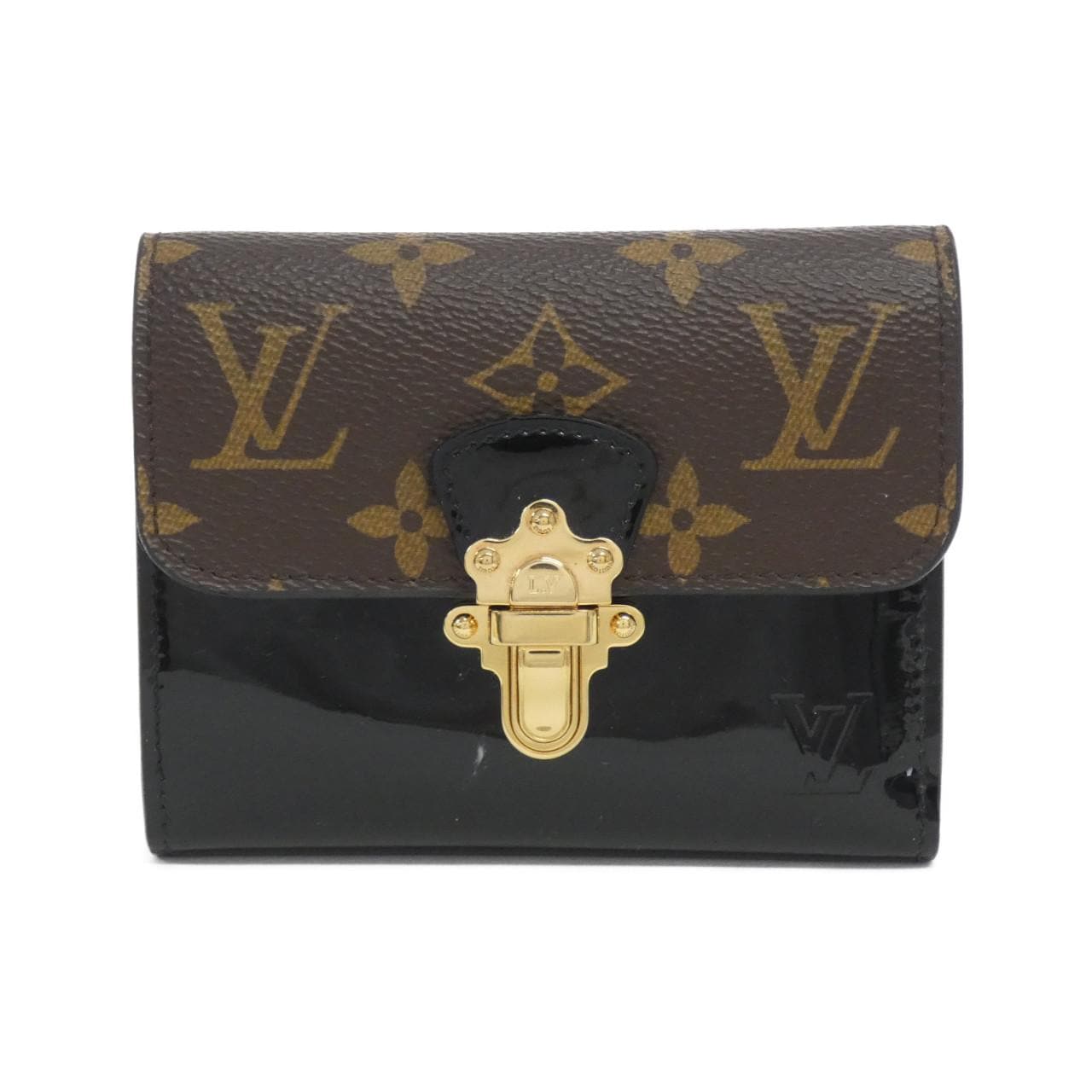 LOUIS VUITTON Monogram Vernis Miroir Portefeuille 櫻桃木短款皮夾 M61912