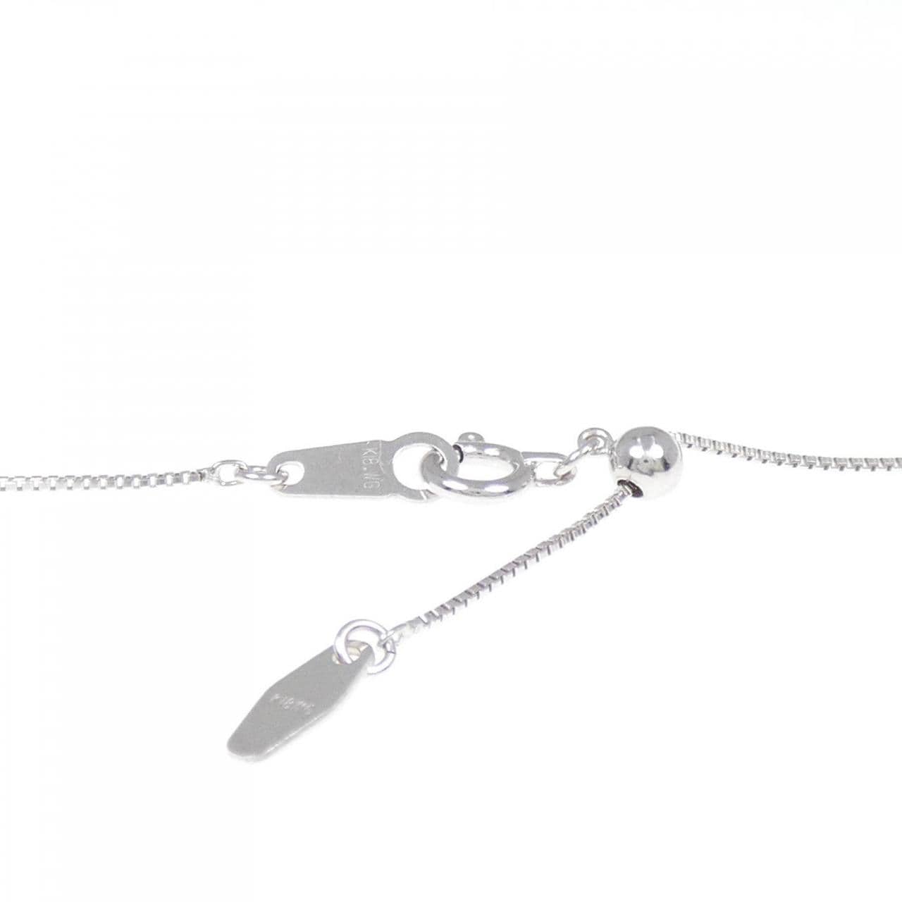 K18WG スリーストーン ダイヤモンド ネックレス 0.50CT