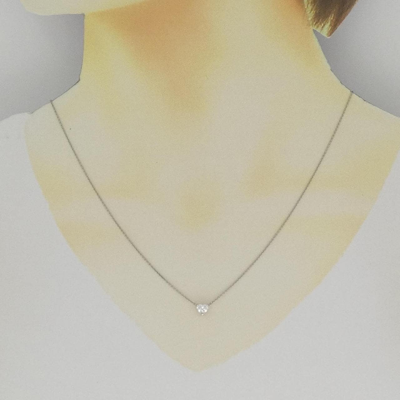 【リメイク】PT900/PT850 ダイヤモンド ネックレス 0.346CT F SI2 ハートシェイプ