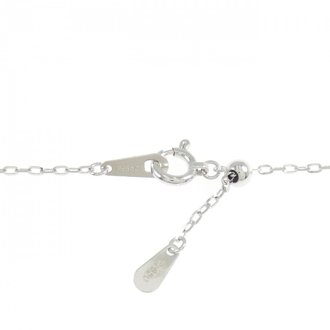 K18WG/PT850 クロス ダイヤモンド ネックレス 0.70CT