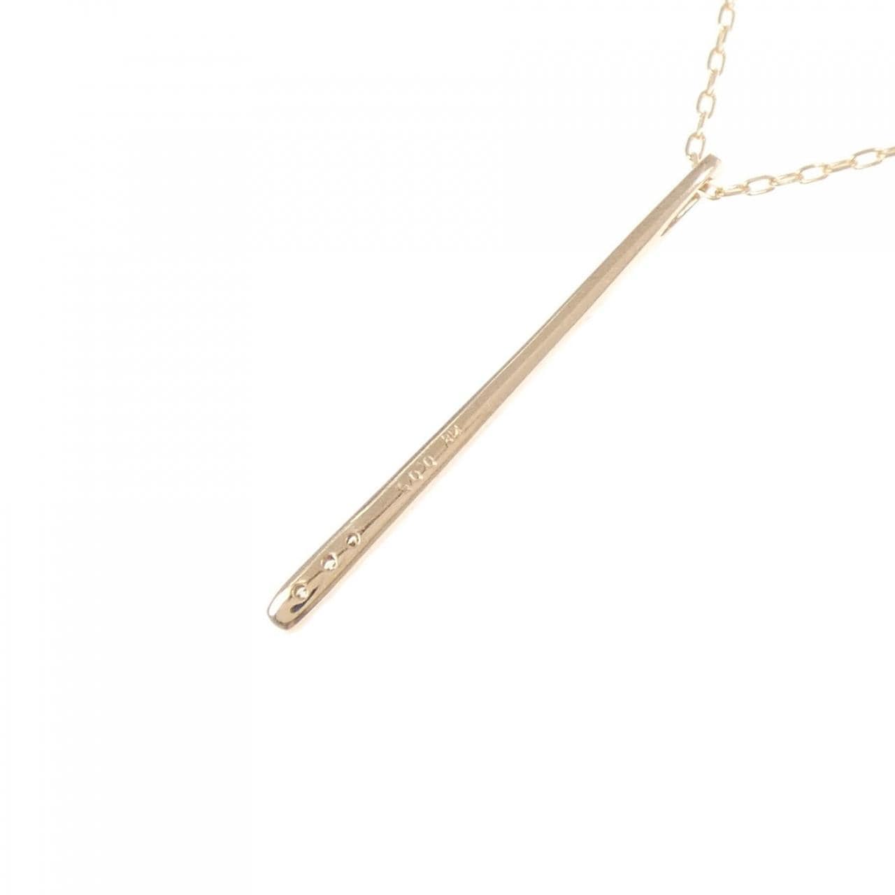 K18PG スリーストーン ダイヤモンド ネックレス 0.05CT