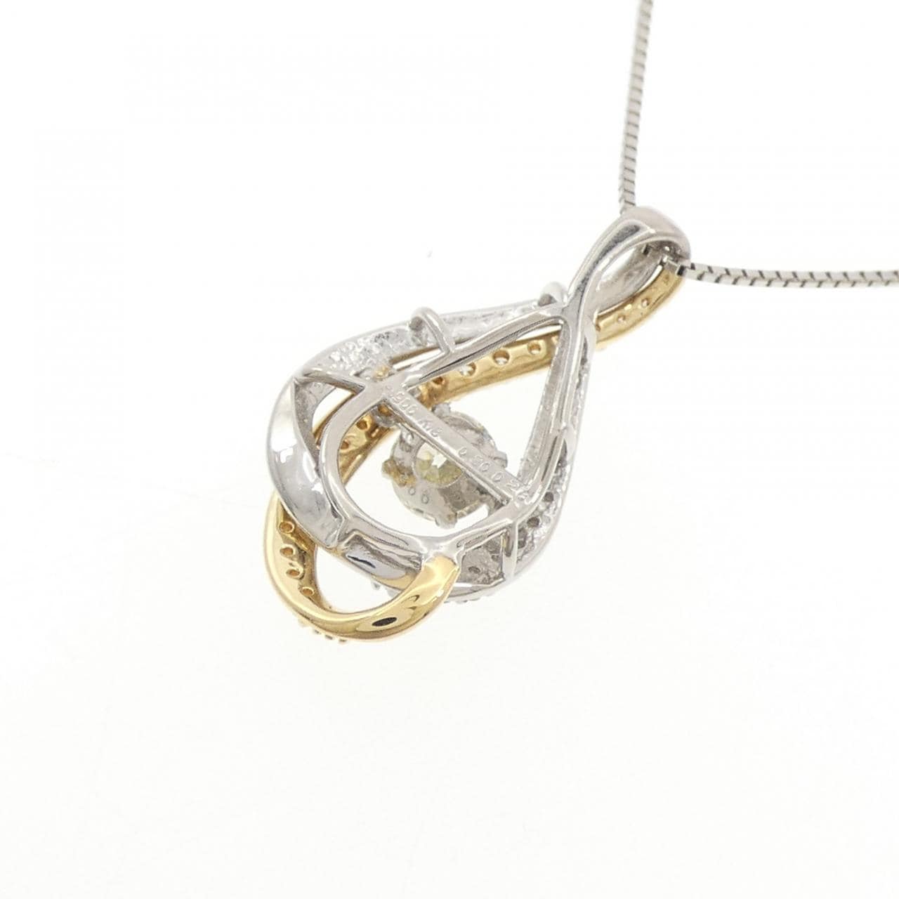 PT900/K18YG/PT850 ダイヤモンド ネックレス 0.30CT