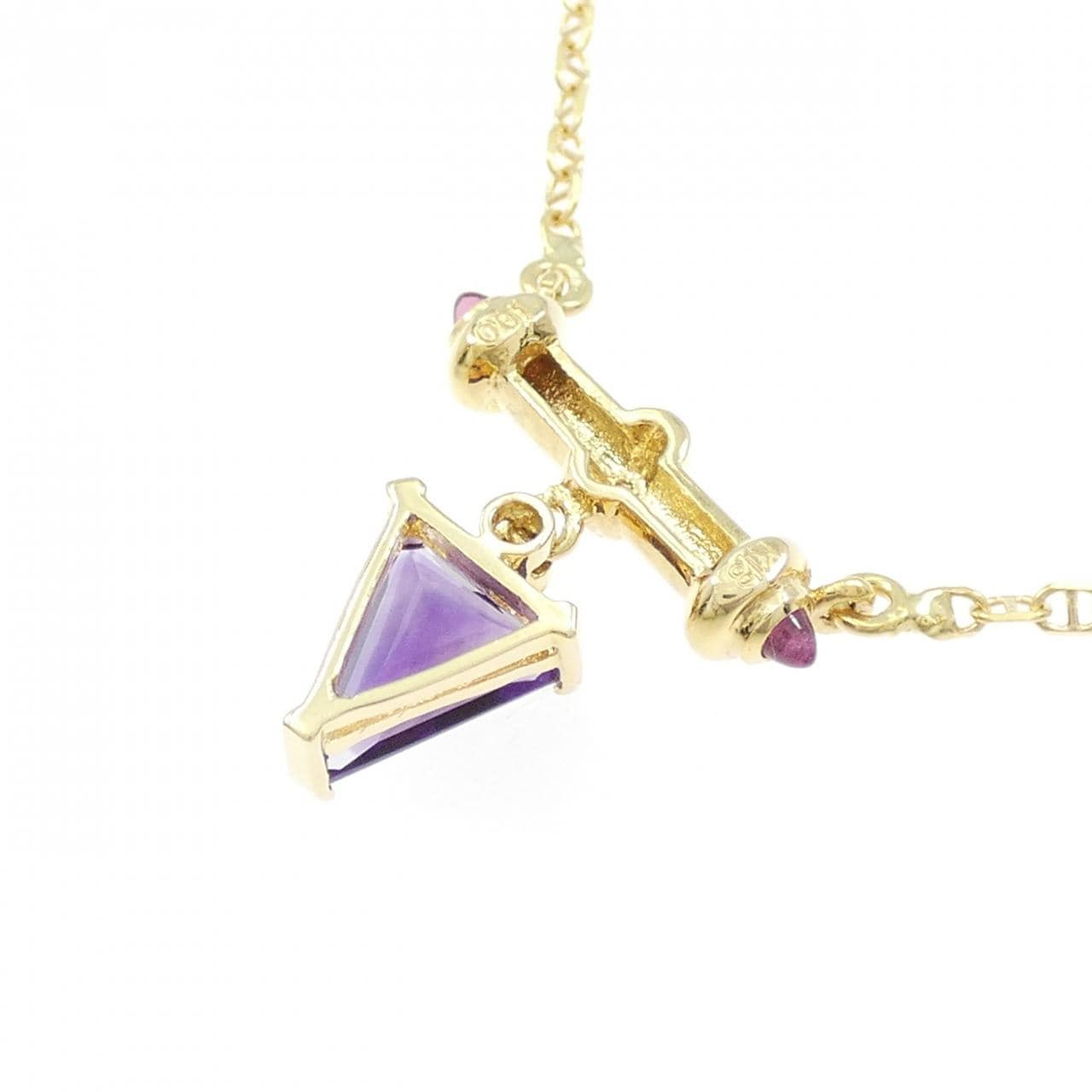 K18YG カラーストーン ネックレス