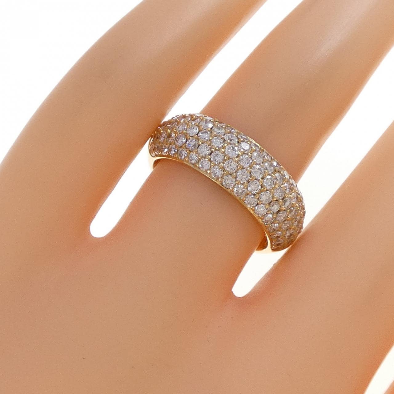 K18YG Pave Diamond Ring 1.49CT