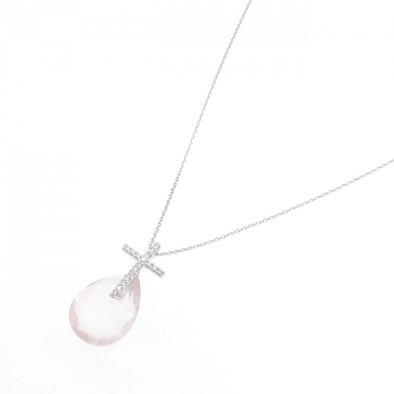 STAR JEWELRY十字架玫瑰石英項鍊