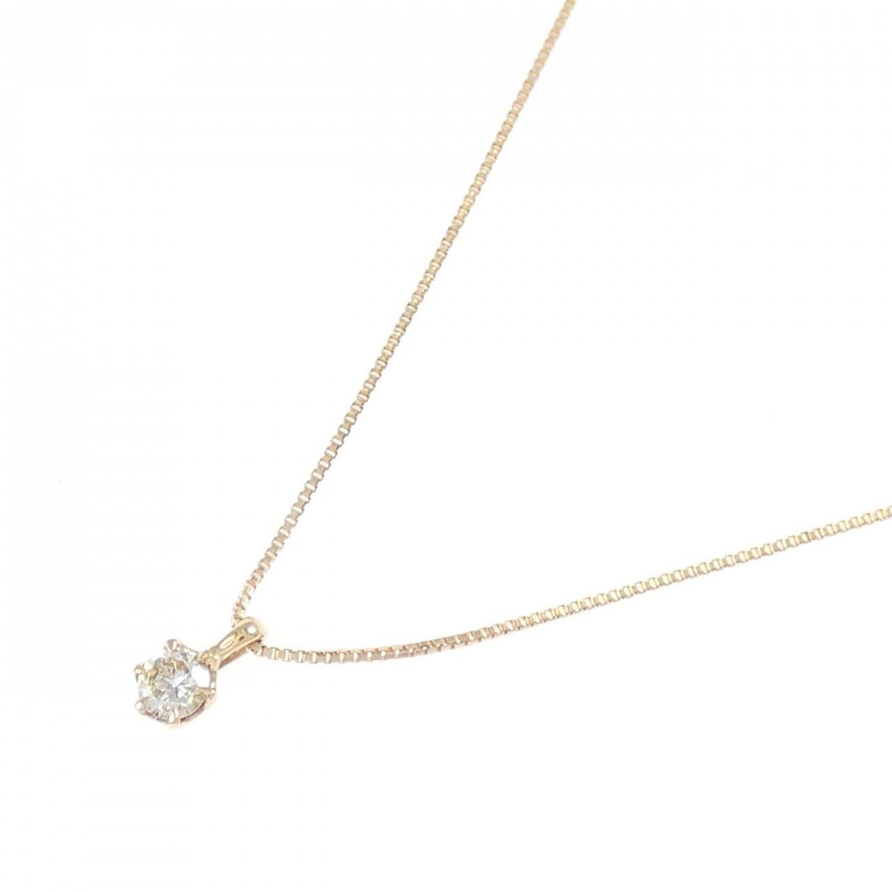 K18PG ソリティア ダイヤモンド ネックレス 0.10CT