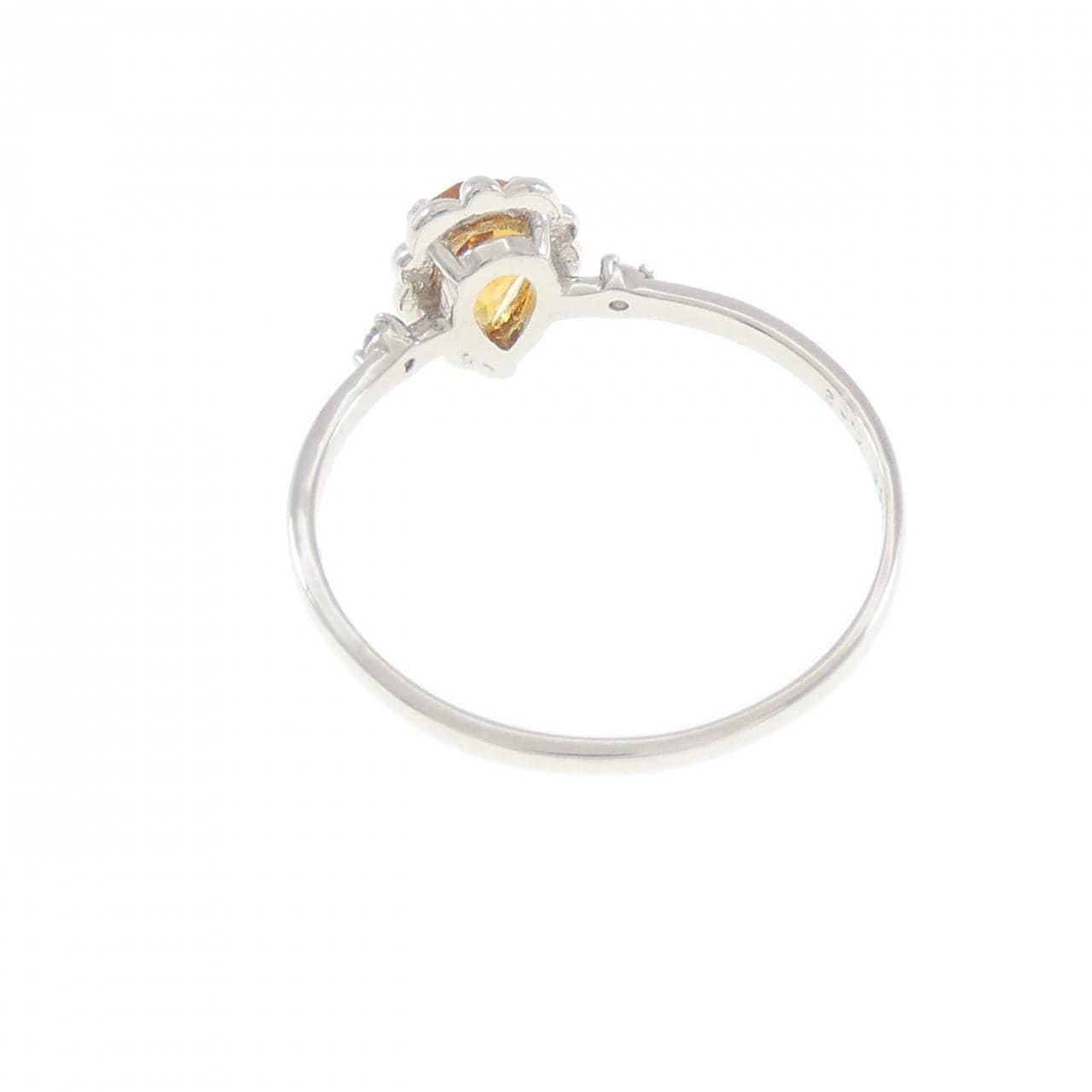 PT950 シトリン リング 0.40CT