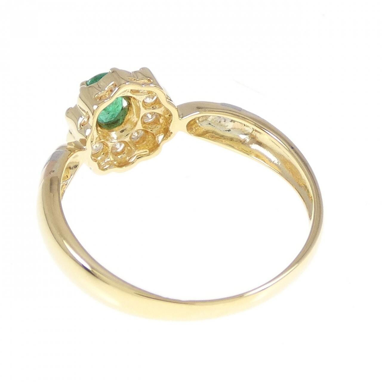 K18YG/PT900 Emerald Ring 0.25CT