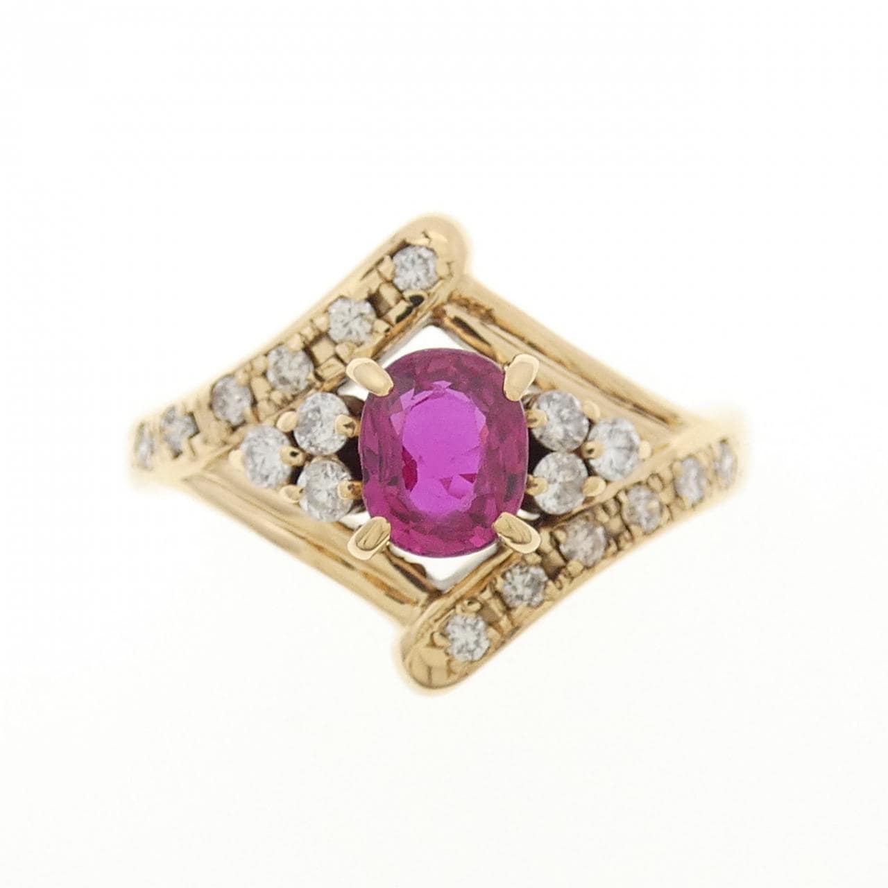 K18YG ルビー リング 0.52CT