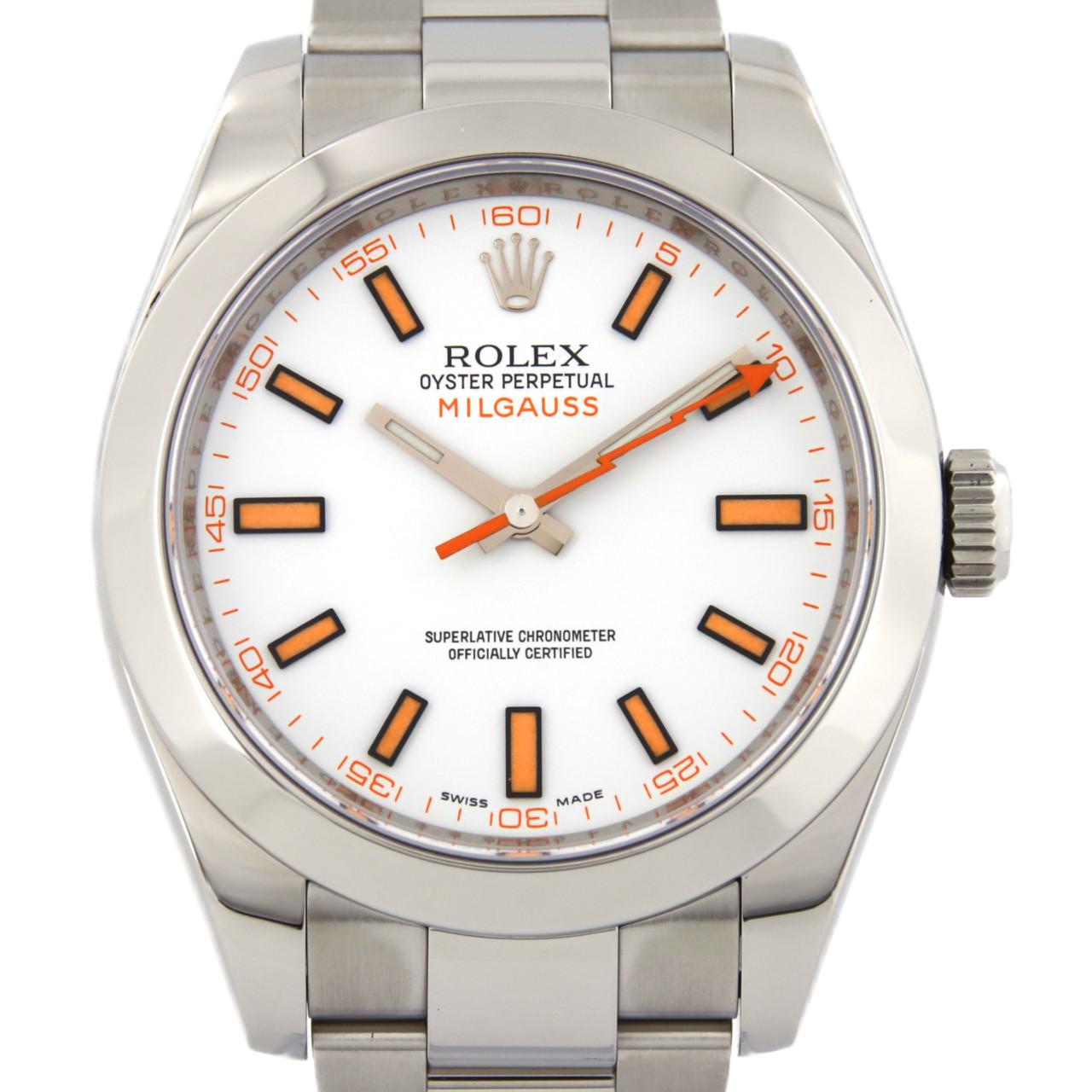 ロレックス ROLEX ミルガウス V番 116400 ホワイト SS メンズ 腕時計