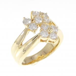 K18YG フラワー ダイヤモンド リング 1.04CT