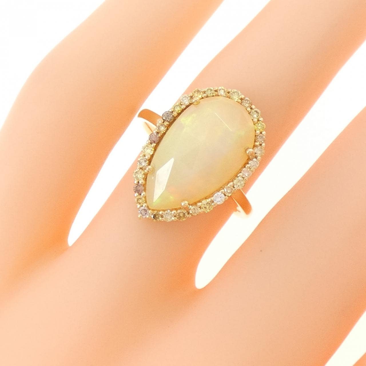 【新品】K18YG オパール リング 2.87CT