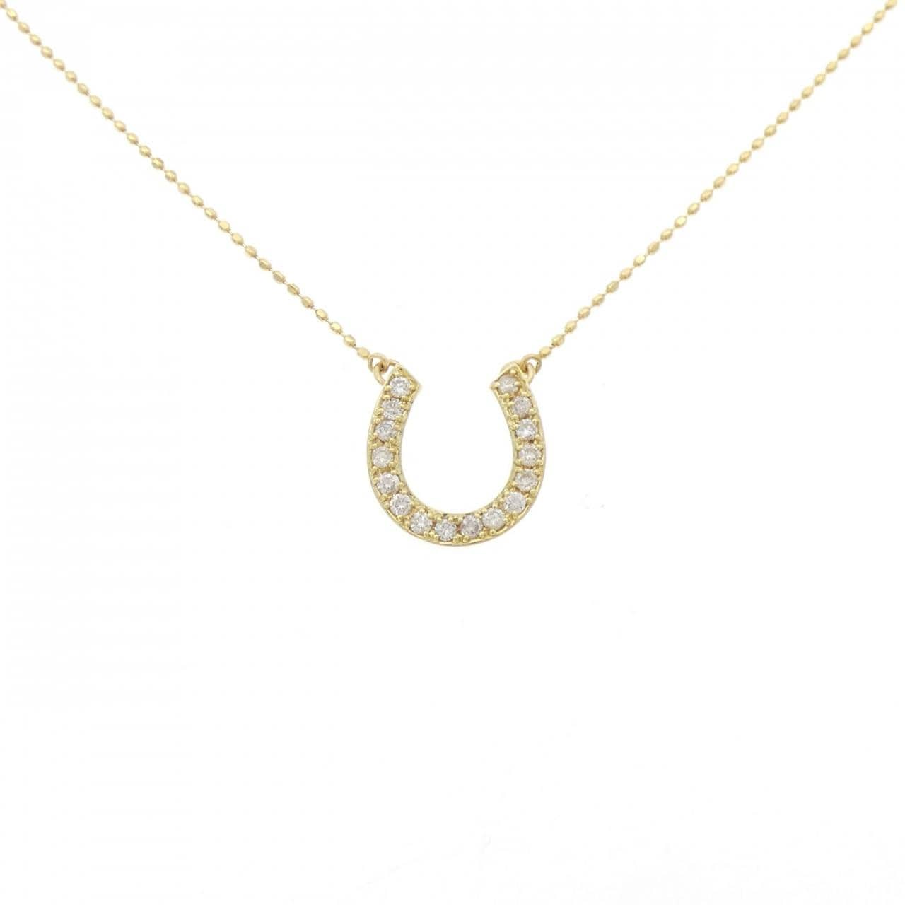 K18YG ホースシュー ダイヤモンド ネックレス 0.20CT