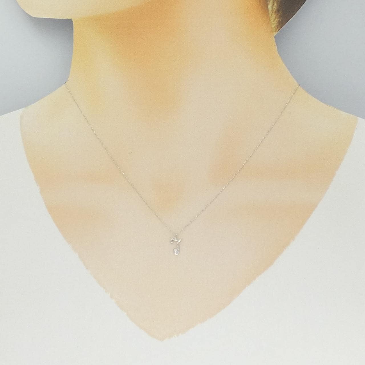 K10WG ダイヤモンド ネックレス 0.01CT