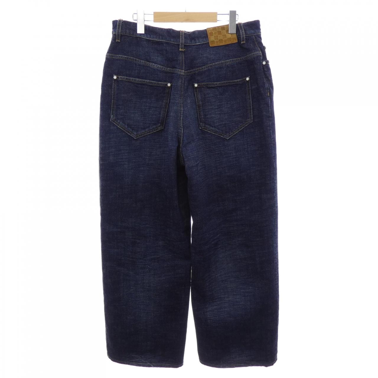 LOUIS VUITTON Vuitton Wide Leg Denim Pants HTD72WWAK Jeans